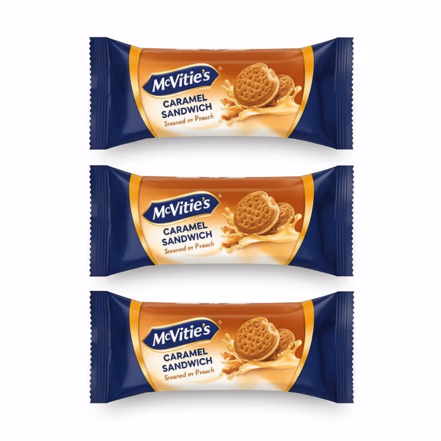 3 McVities Caramel Sandwich 90g