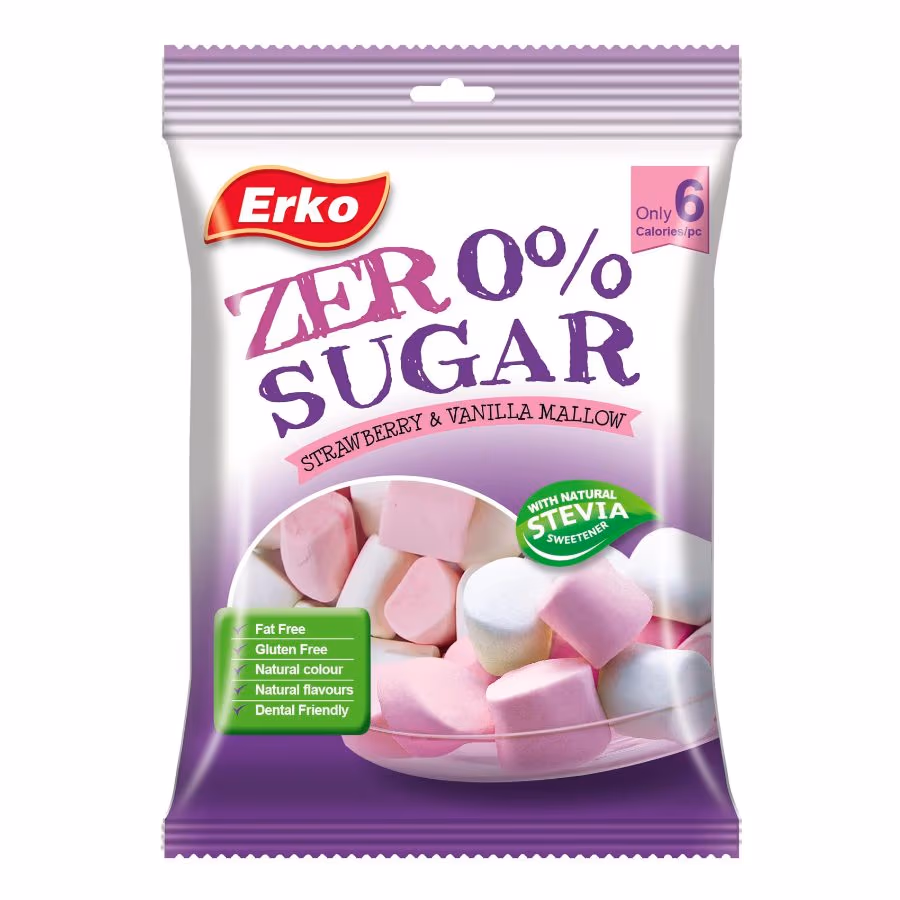 Erko Sugar Free Pink & White 60g