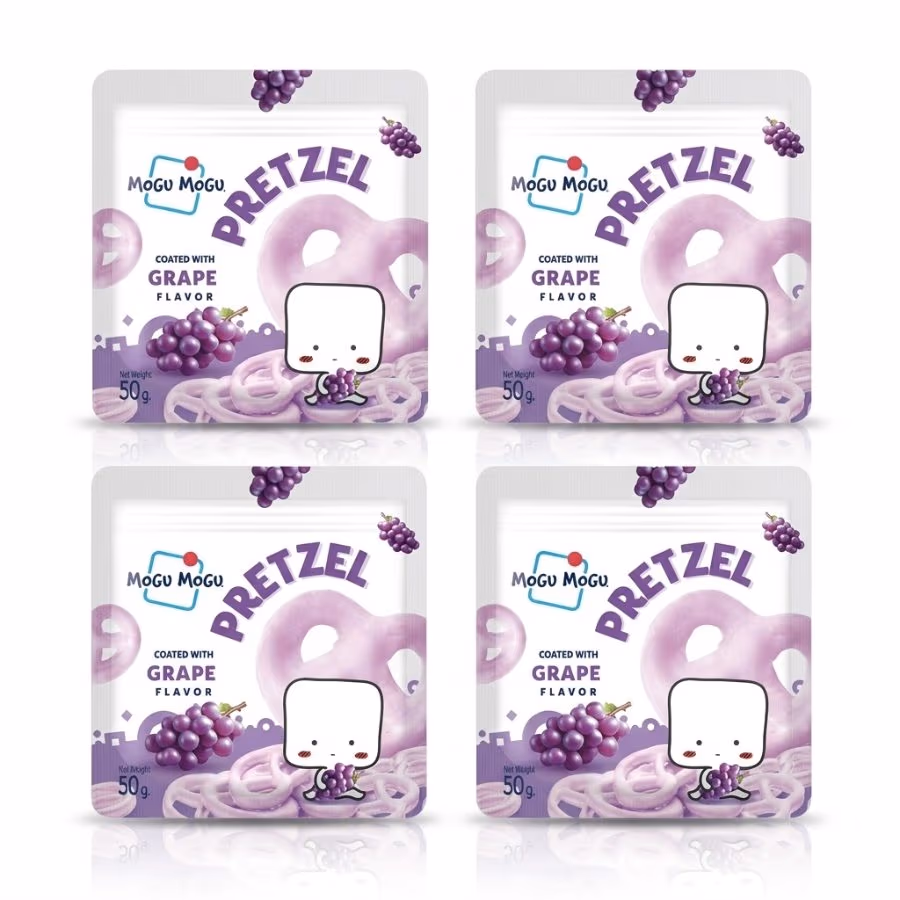 4 Mogu Mogu Pretzel Grape 50g