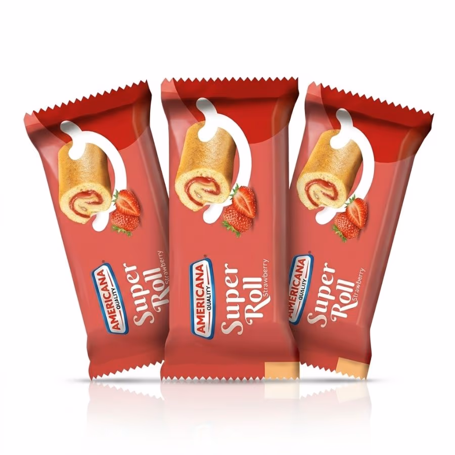 3 Americana Super Roll Strawberry 60g